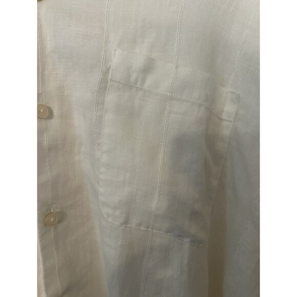 Tommy bahama White Linen Blend Button Down Shirt Long Sleeve EUC mens XL - Picture 2 of 11